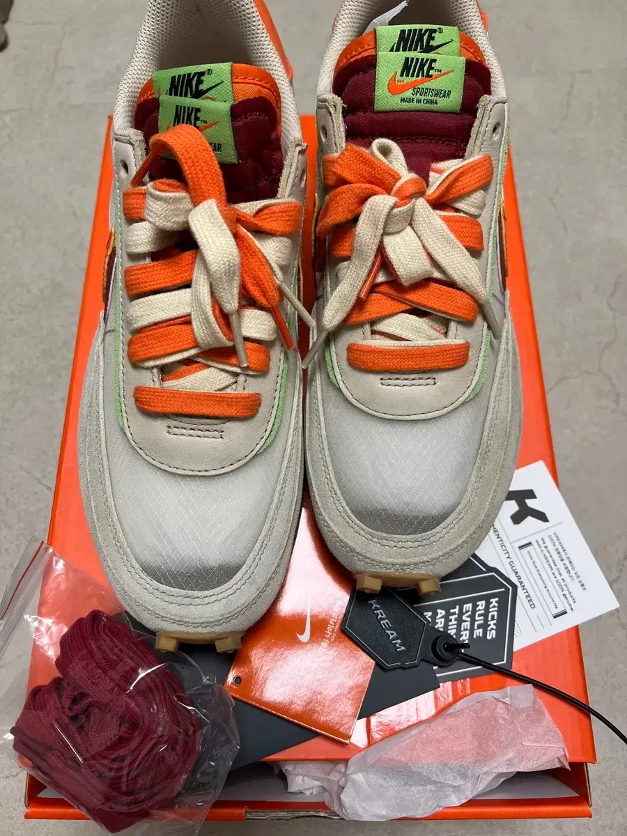 Nike Sakai Klat LD Waffle Orange 260 Cream Review Box Full Set