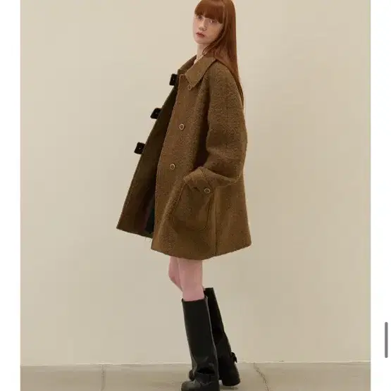 마론에디션 하프코트 Brown Melange Half Coat