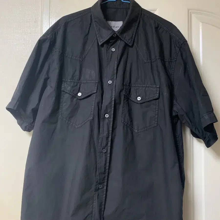 Washed Western Half Shirt_Faded Black