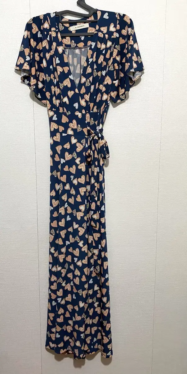 Heart pattern wrap dress