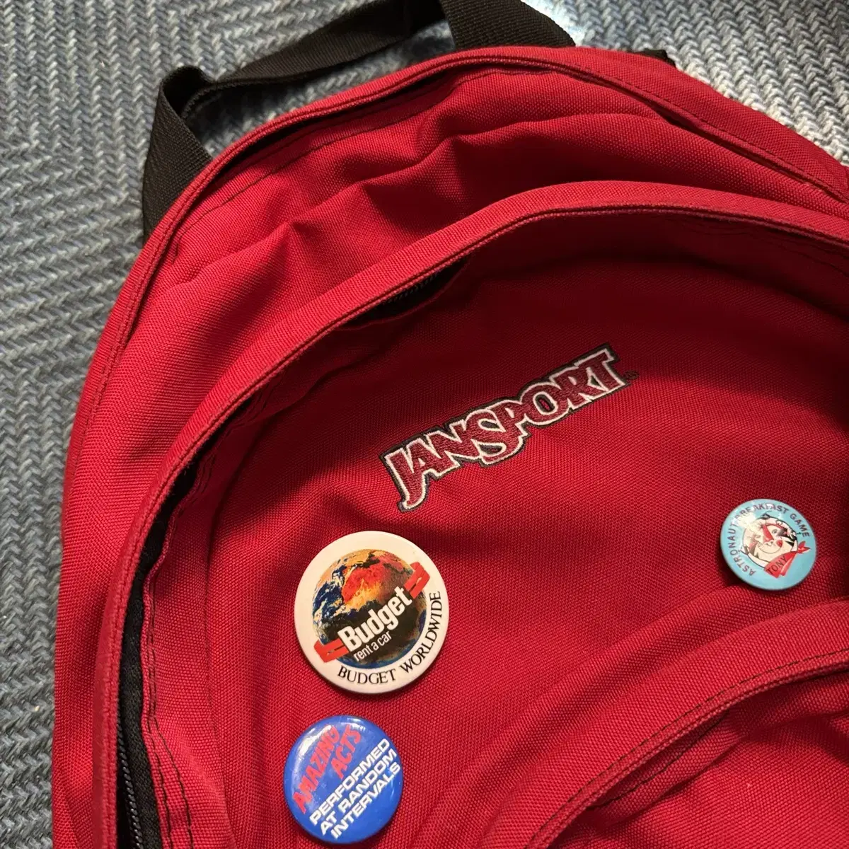 빈티지 잔스포츠 jansport 레드 배색 백팩