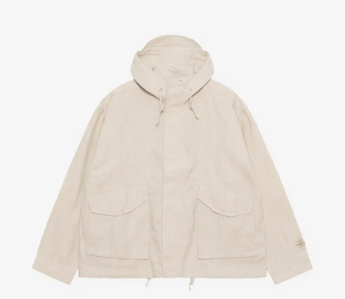 Stussy Waxed Linen Short Parka Natural L Large