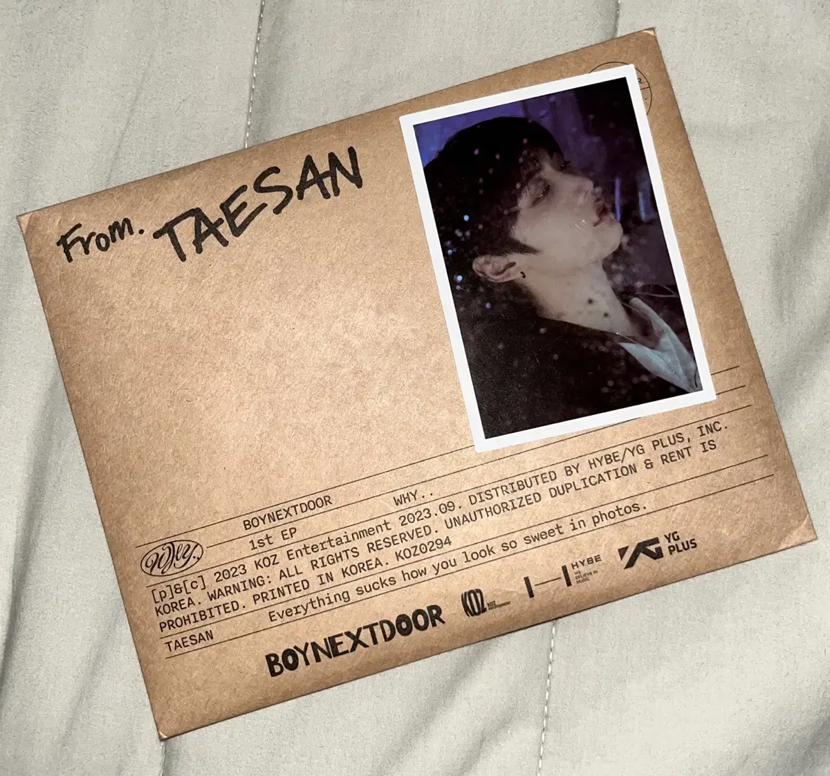 Boynextdoor taesan letter version album why