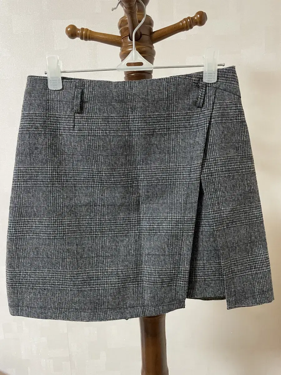 Winter check skirt