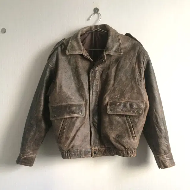 cow skin grunge washing leather jacket