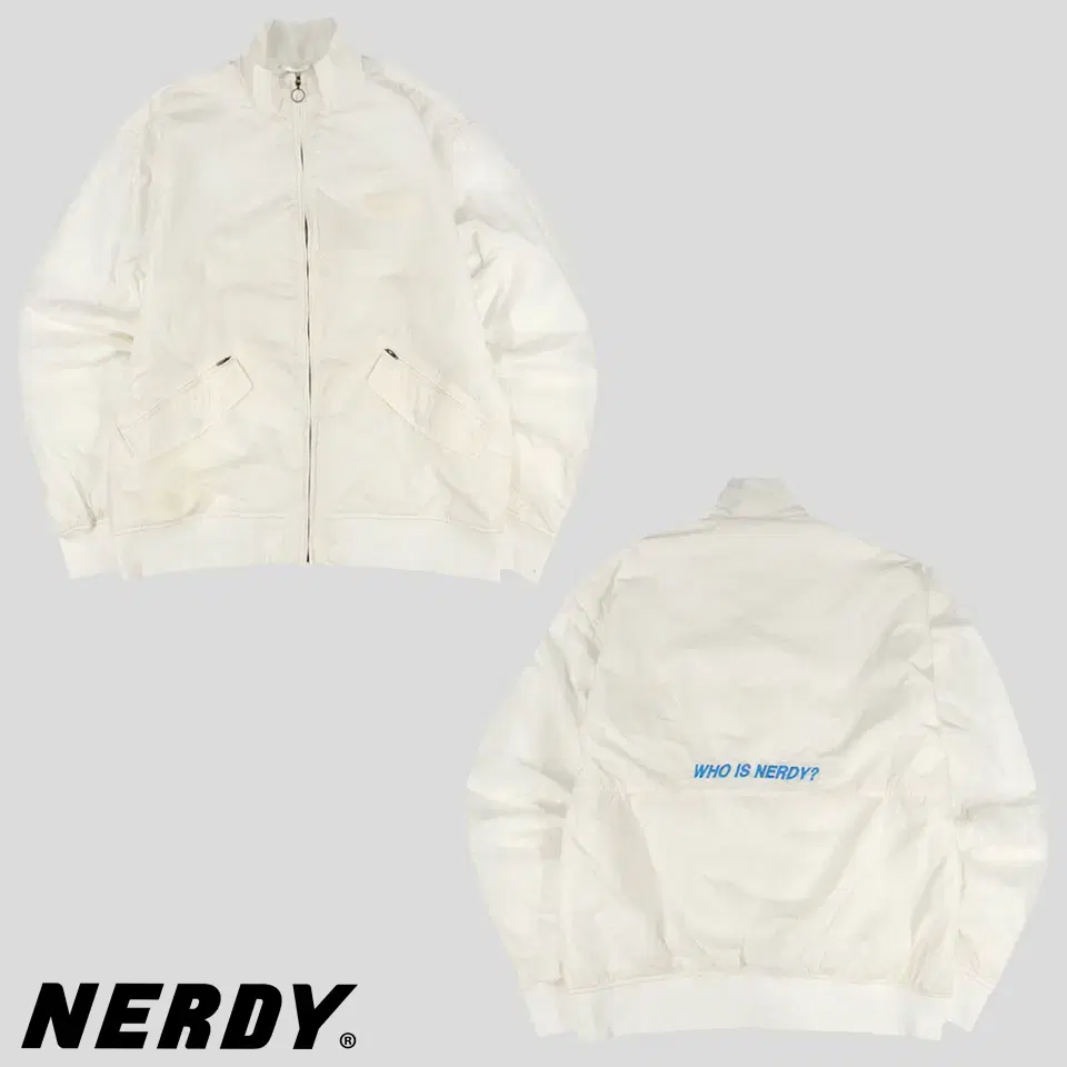 Navy ivory logo patch haneul sky blue embroidery nylon bloo bell windbreaker