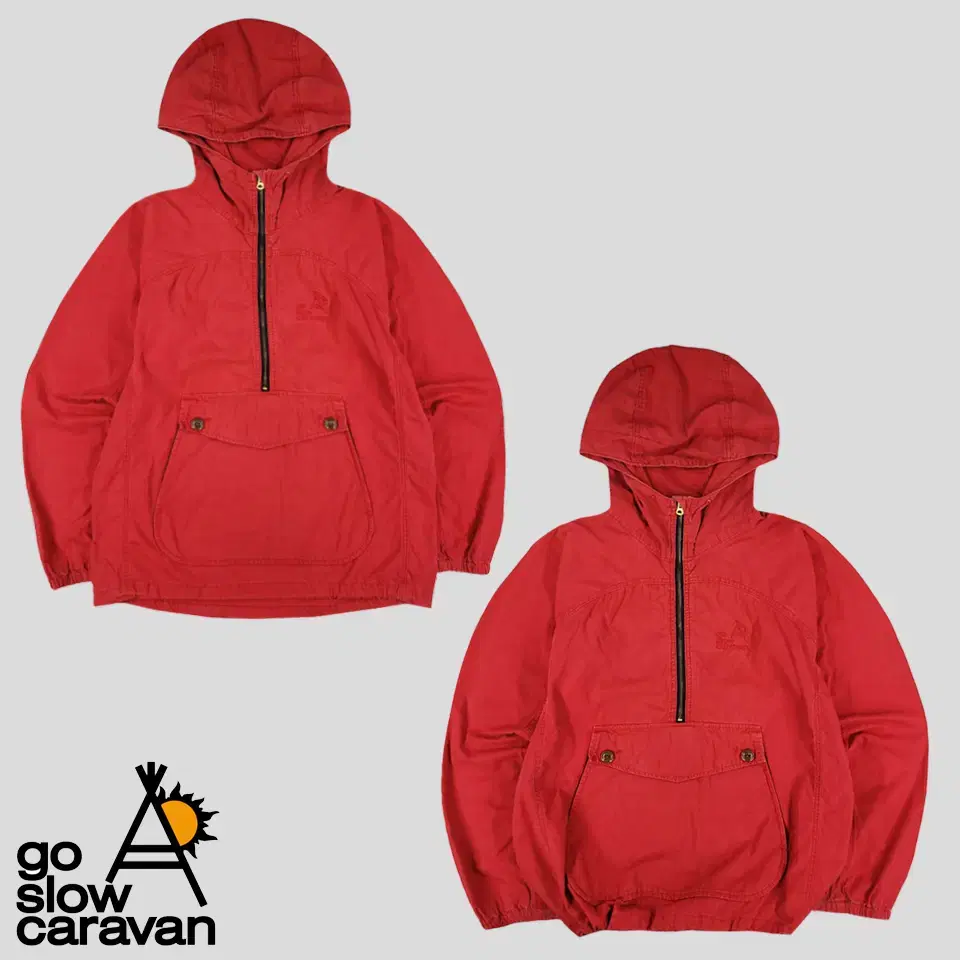 GO SLOW CARAVAN Go Slow Caravan Pigment Red Tonal Embroidered Big Pocket