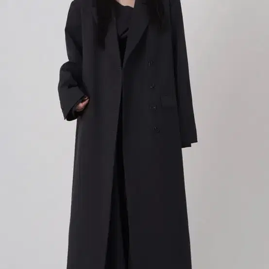 트리밍버드 peakde lapel maxi coat