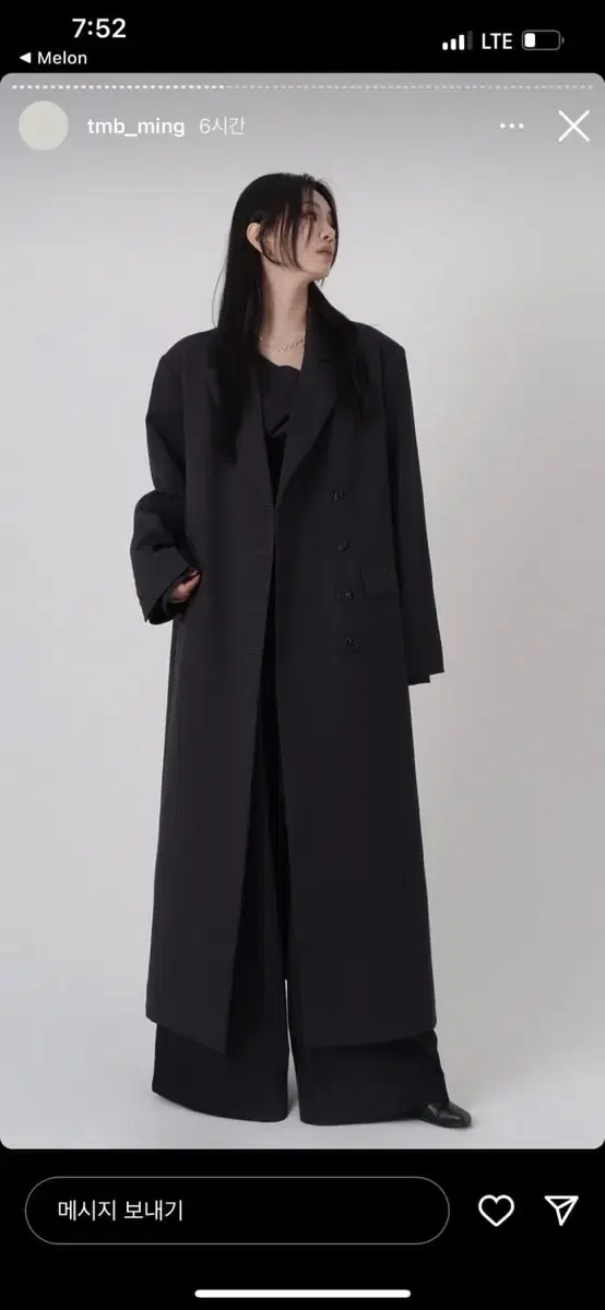 트리밍버드 peakde lapel maxi coat