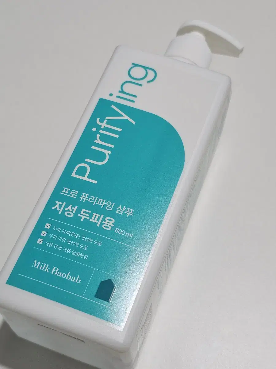 밀크바오밥 프로 퓨리파잉 샴푸 지성 두피용 시트러스 민트향, 800ml