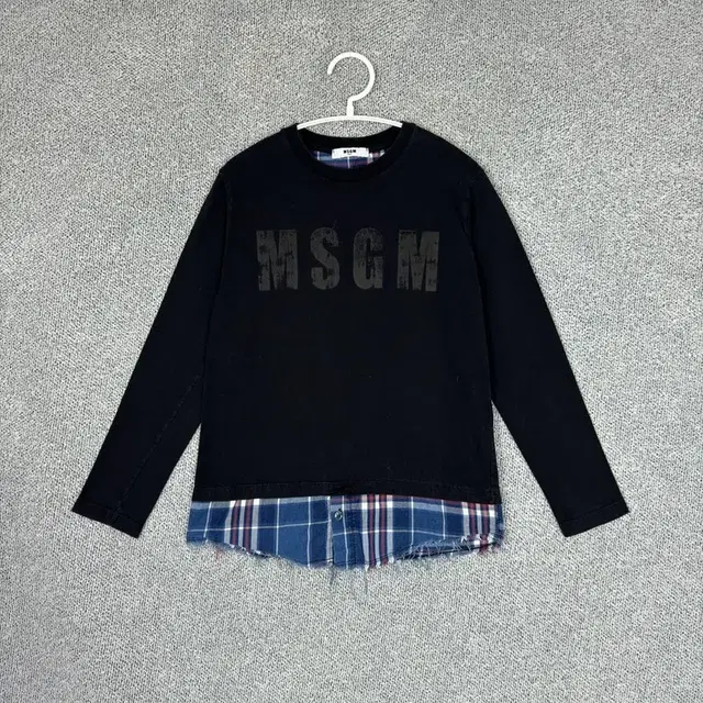 (140) MSGM 키즈 프린팅 블랙 반팔 티