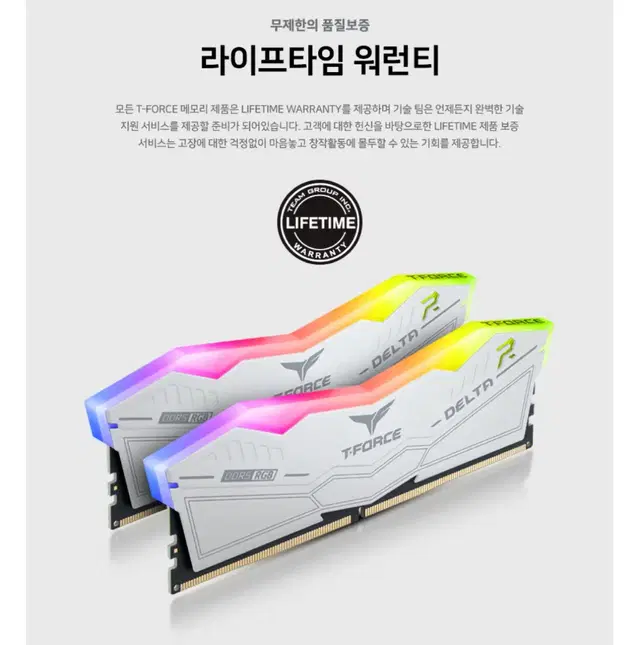 팀그룹 T-Force DDR5-6400 CL40 RGB 화이트