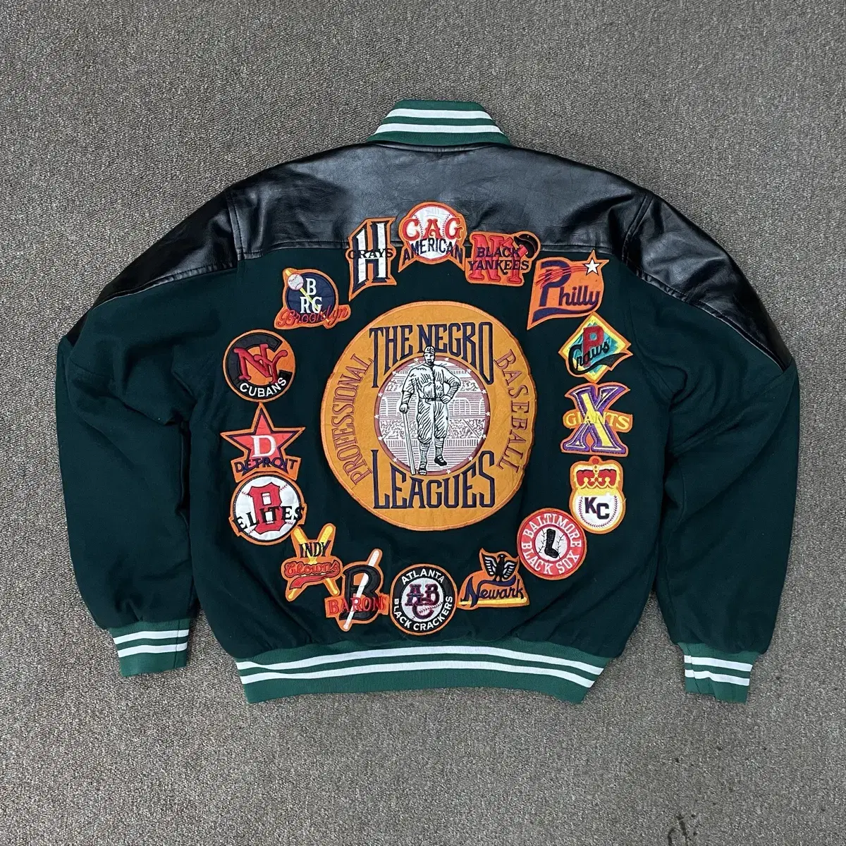 [L] Free Shipping Vintage Negro League Patch Varsity Jacket Stadium Jacket Reproduction