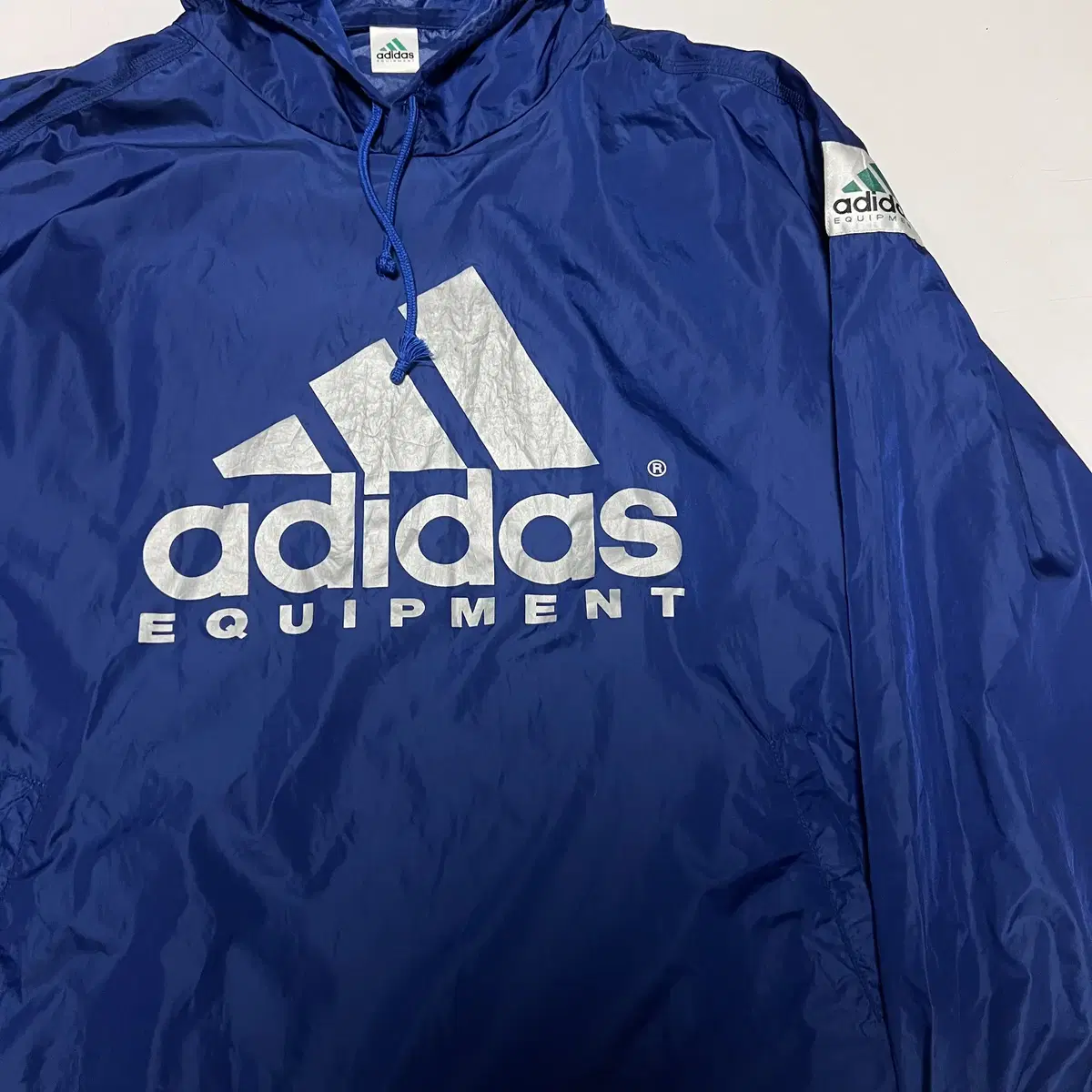 ADIDAS 아디다스 빅로고 딥블루 폴리 오버핏 아노락(XL)