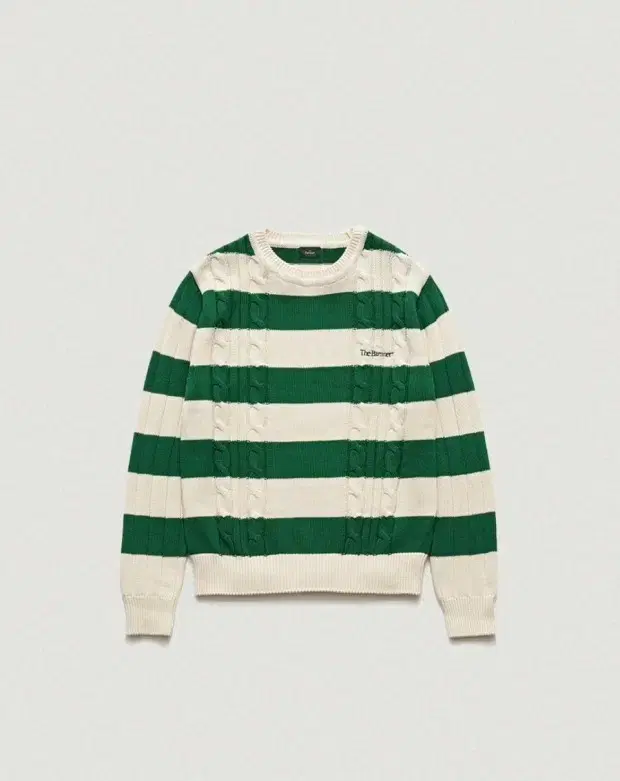 새상품 더바넷 grass striped knitted sweater