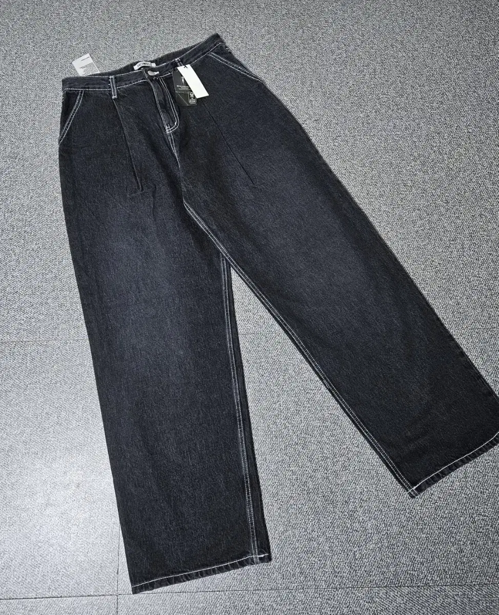 HOWELL black denim wide leg jeans for sale