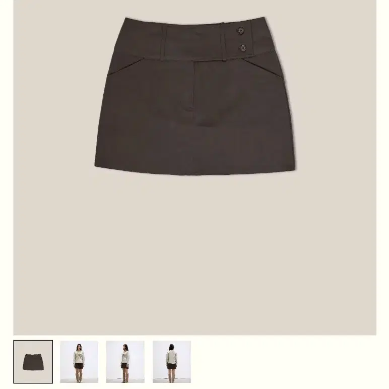 Ouro 아우로 BUTTON MINI SKIRT [ CHARCOAL ]