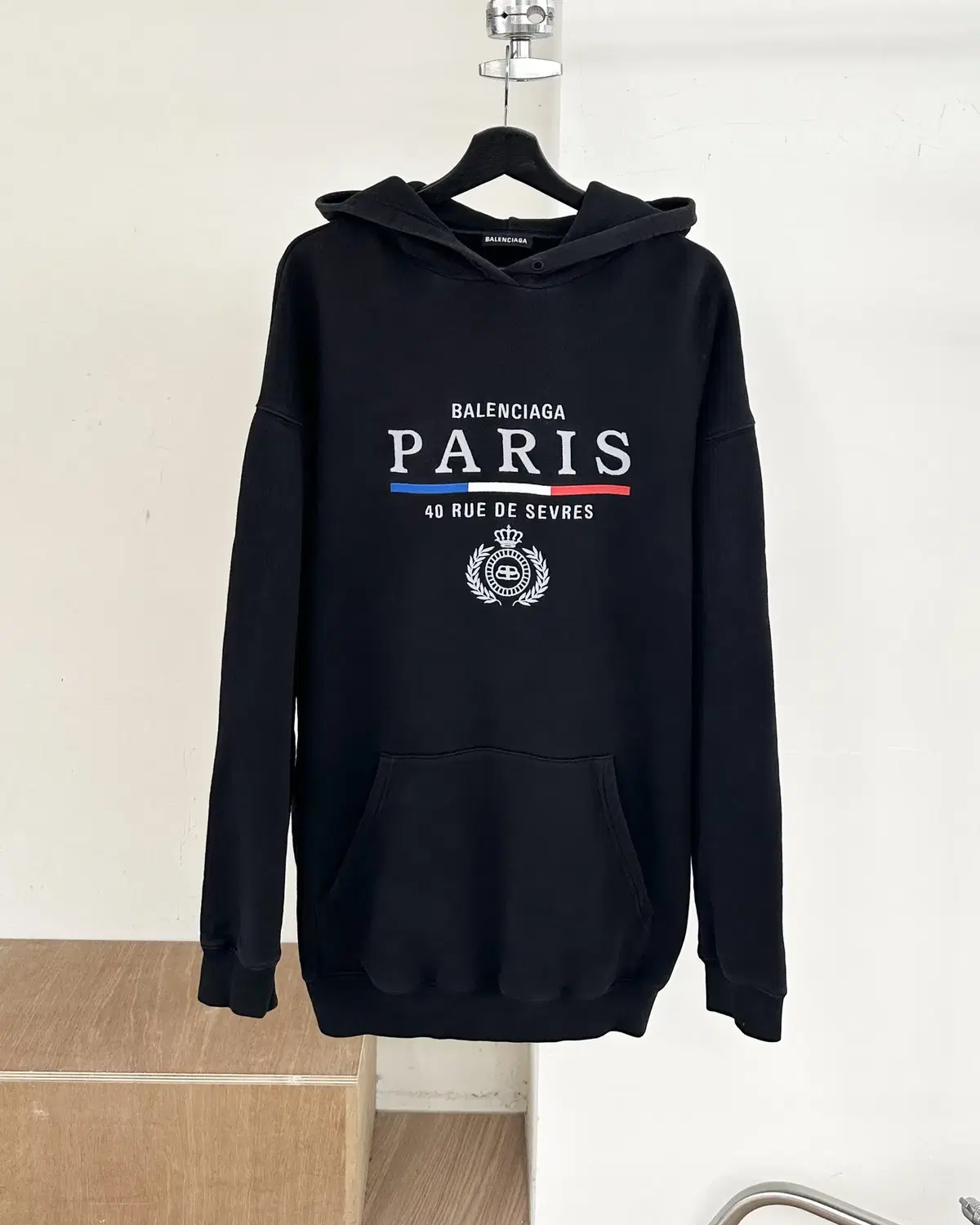 Balenciaga Black Paris Logo Hoodie