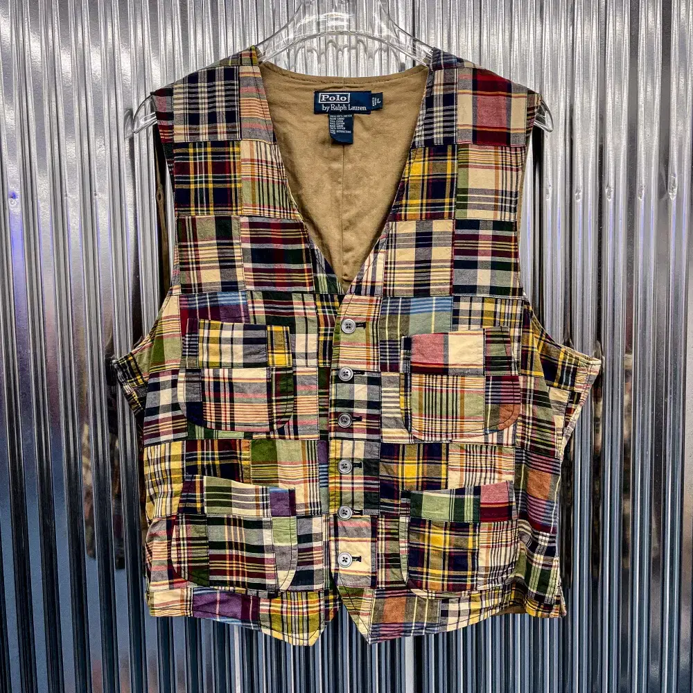 Polo Ralph Lauren Old School Check Pattern Vest Jacket (Domestic M) I317