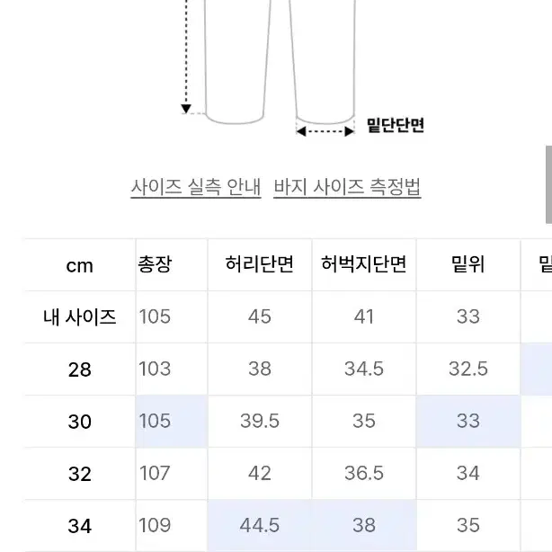 와이드핏 청바지