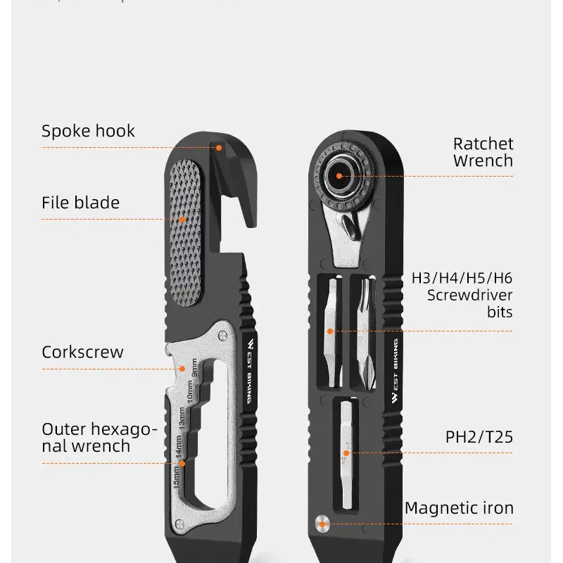 웨스트바이킹 자전거 휴대용 공구 튜브 펑크 타이어 레버 멀티툴  9393