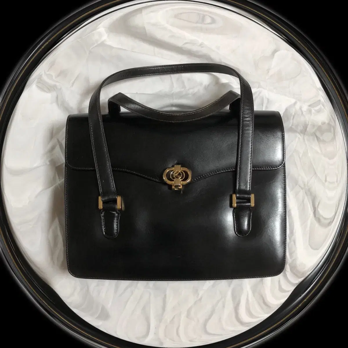 Vintage Maurizio de giacomi black leat