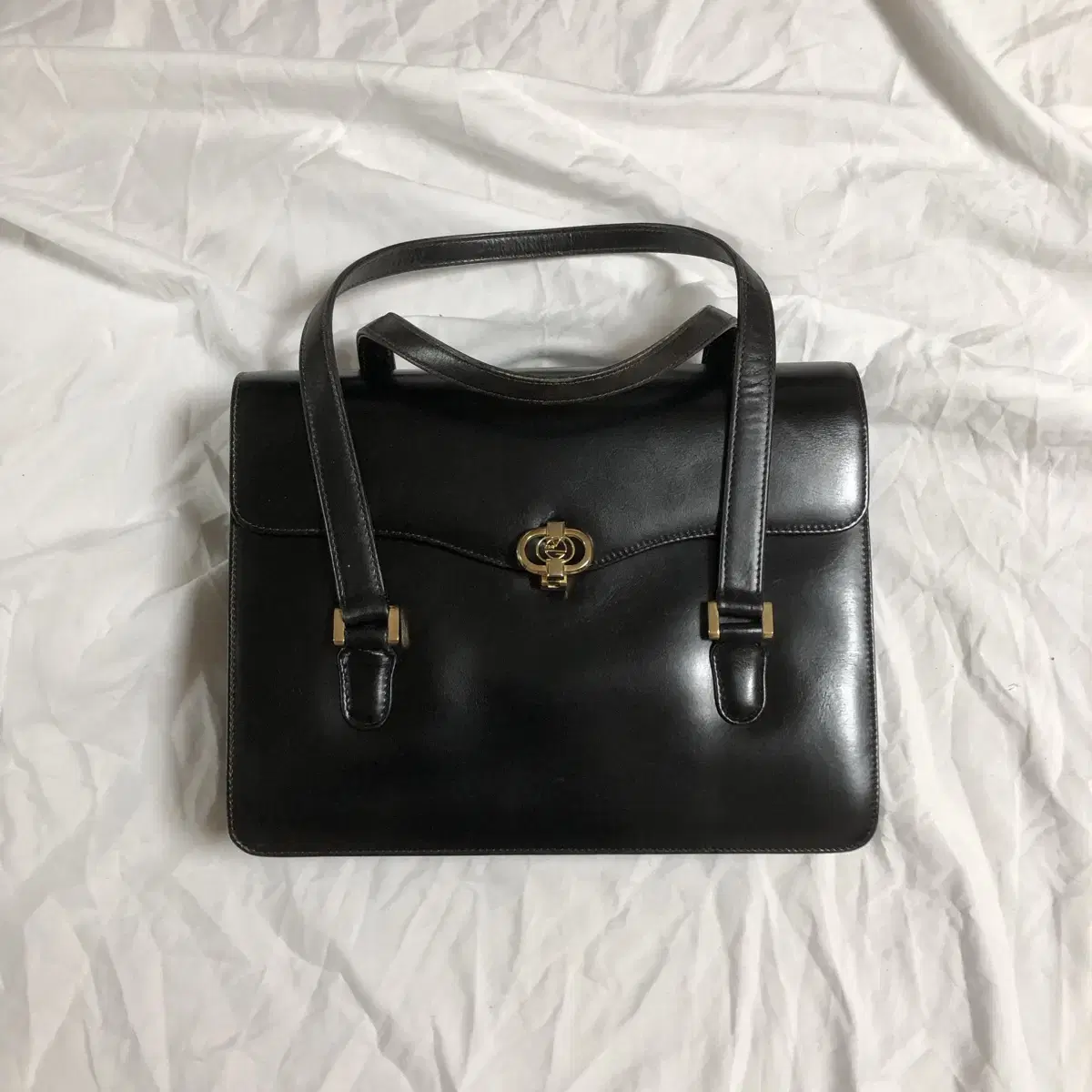 Vintage Maurizio de giacomi black leat