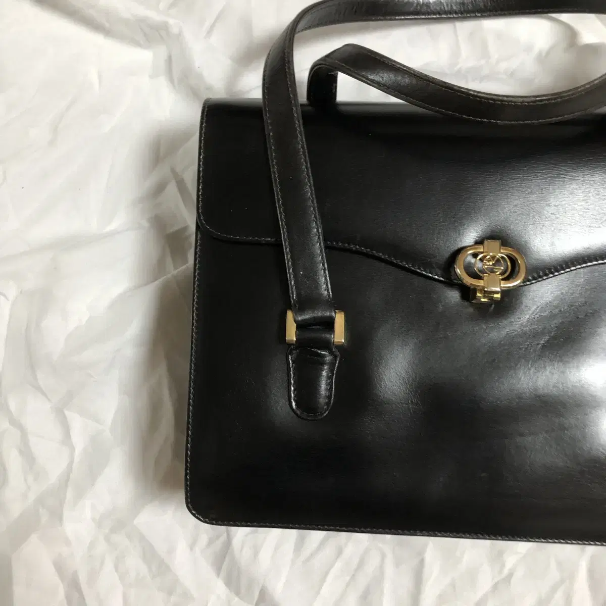 Vintage Maurizio de giacomi black leat