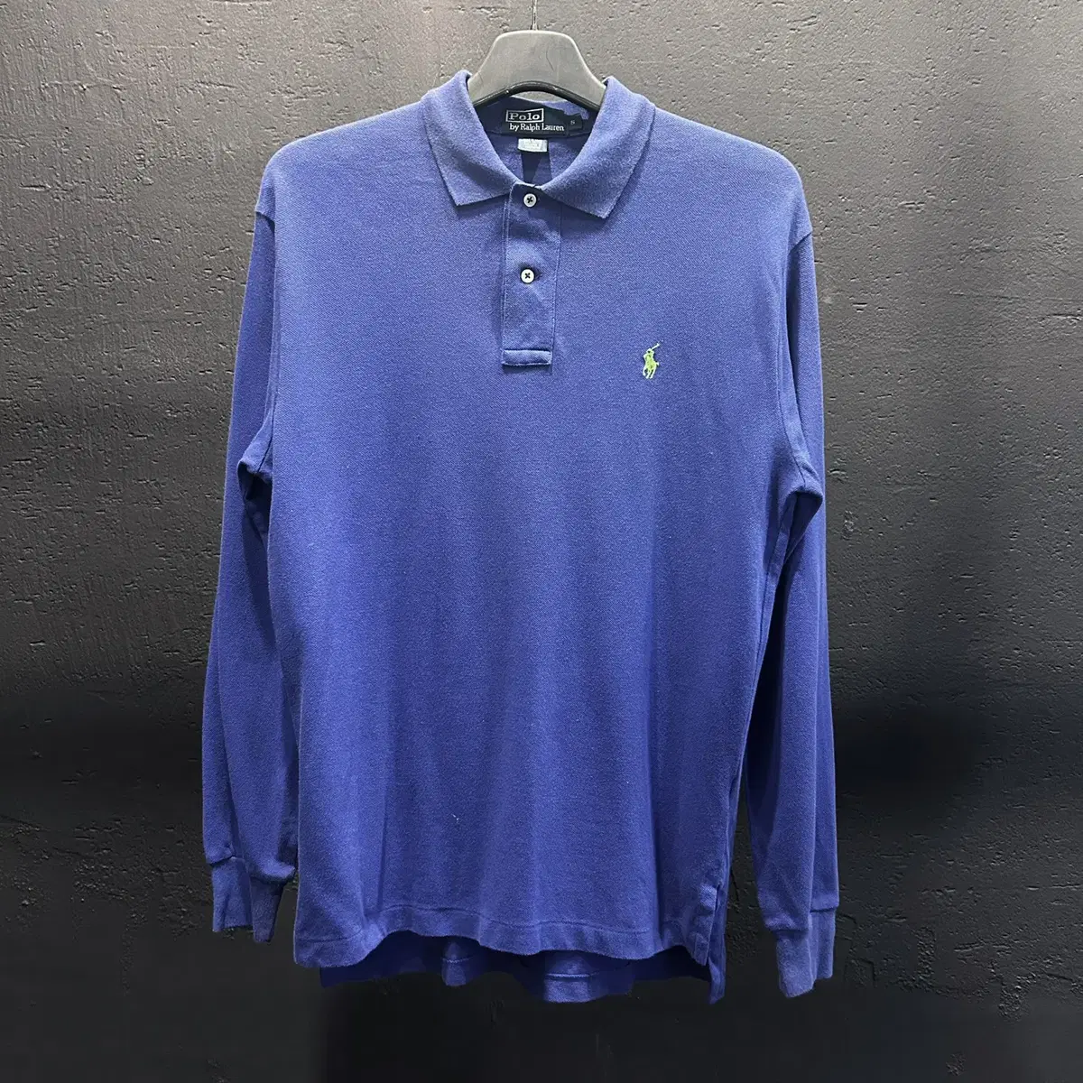 Polo Ralph Lauren bloo Cotton long-sleeved PK kara T-shirt with front logo button detail