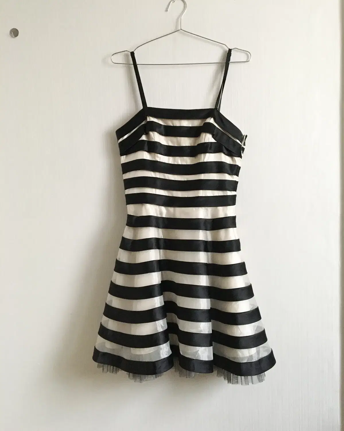 Stripe pattern tube top dress