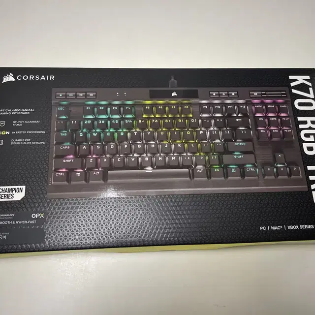 커세어 k70 rgb tkl 광축 게이밍 키보드