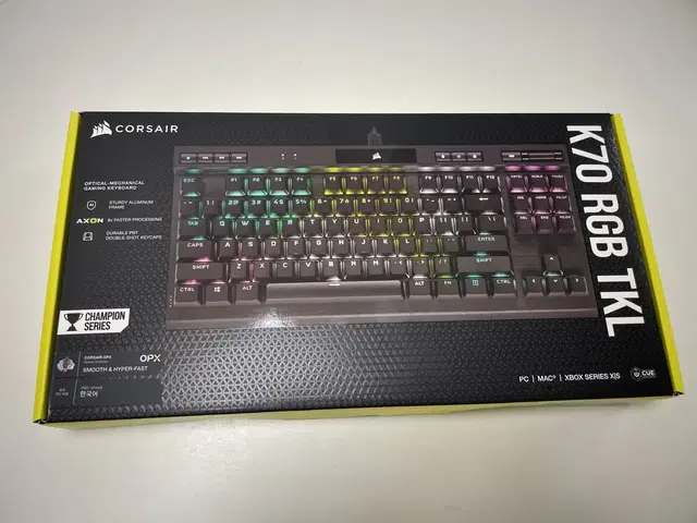 커세어 k70 rgb tkl 광축 게이밍 키보드