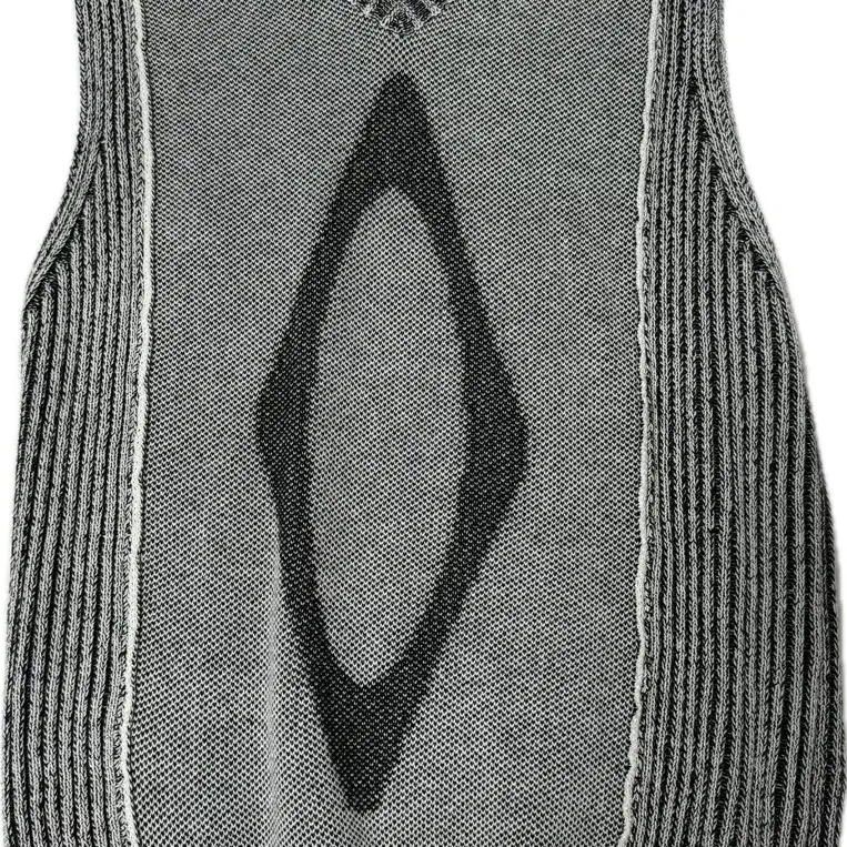 미스치프 RHOMBUS KNIT VEST-BLACK/CREAM