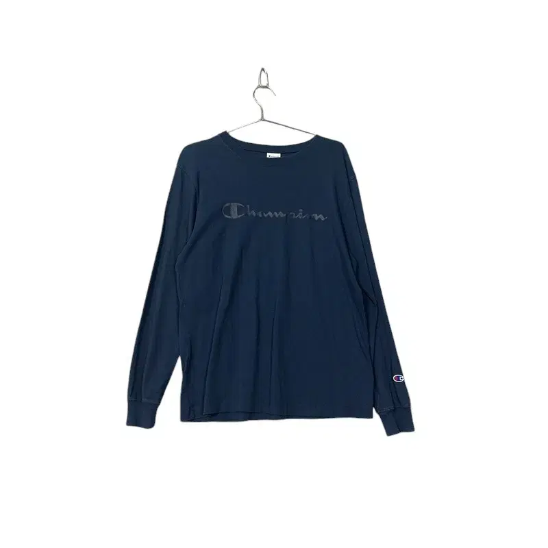 [Champion] Printed Navy Sleeve Long Sleeve Tee L