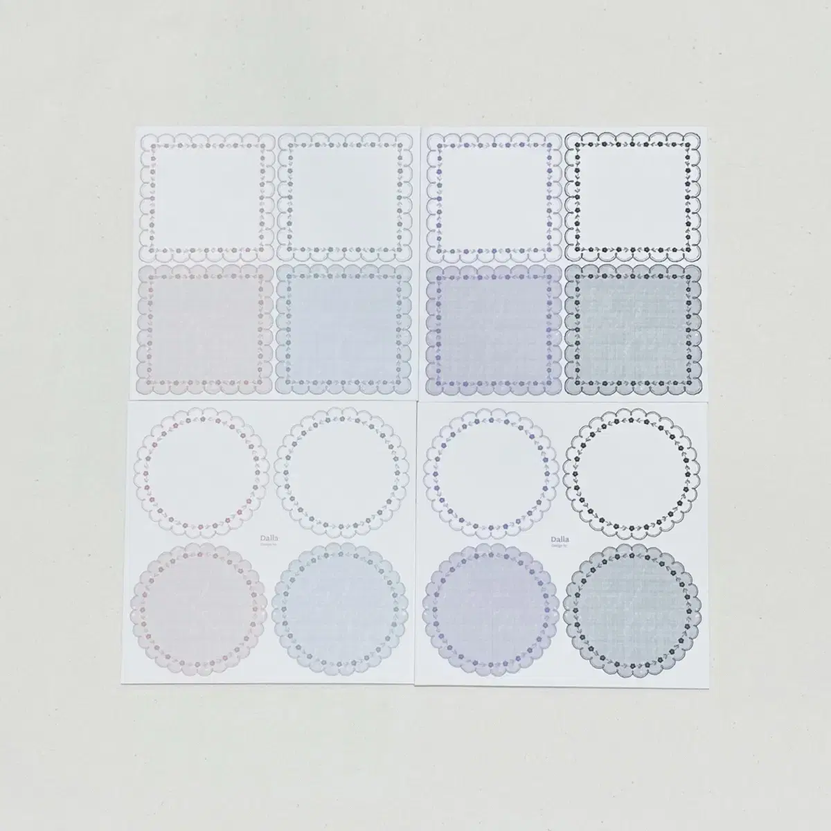 [Dalashop] 4 types of round and square lace rice cake memo paper