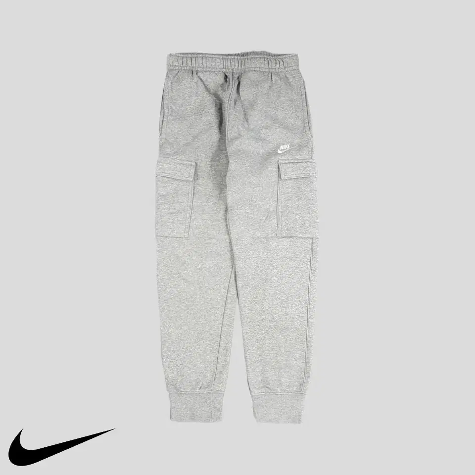 Nike Pigment Black Logo Patch Cargo Pockets Banded Jogger Pants Sweatpants Training