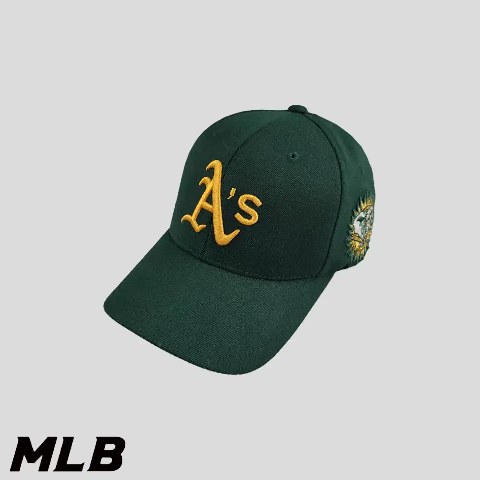 MLB M.L.B. 00s Deep Green Yel Oakland Athletics Patch Flex Fit A