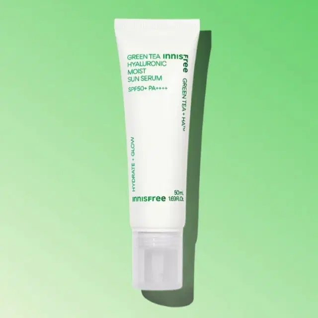 새상품 올영 올리브영 이니스프리 그린티 히알루론산 수분 선세럼 SPF50