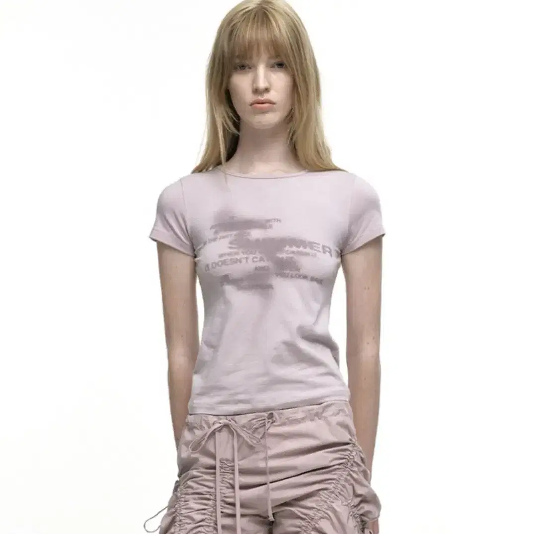 나체 shimmer crop t-shirt dusty pink