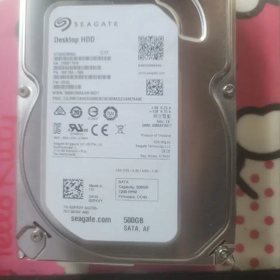 데스탑용 HDD 500GB SATA3 중고제품