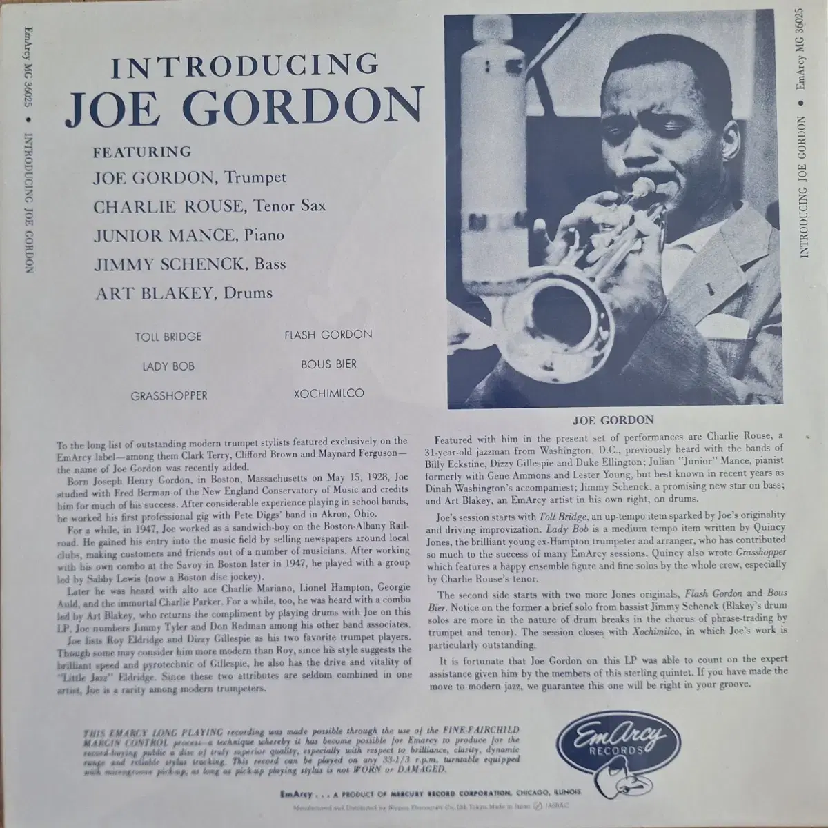 수입반/Jazz/Introducing Joe Gordon LP