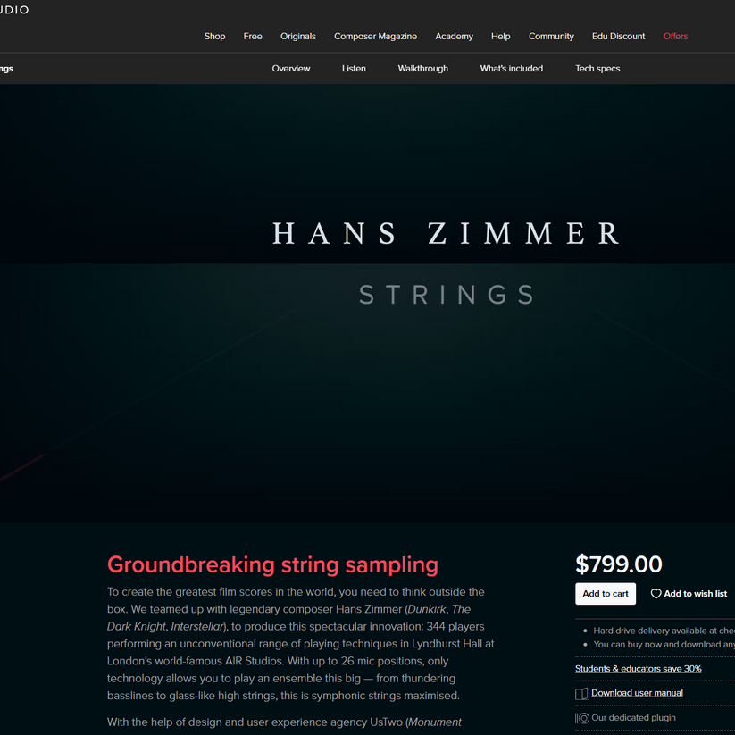 Spitfire hans zimmer strings한스짐머 스트링 가상악