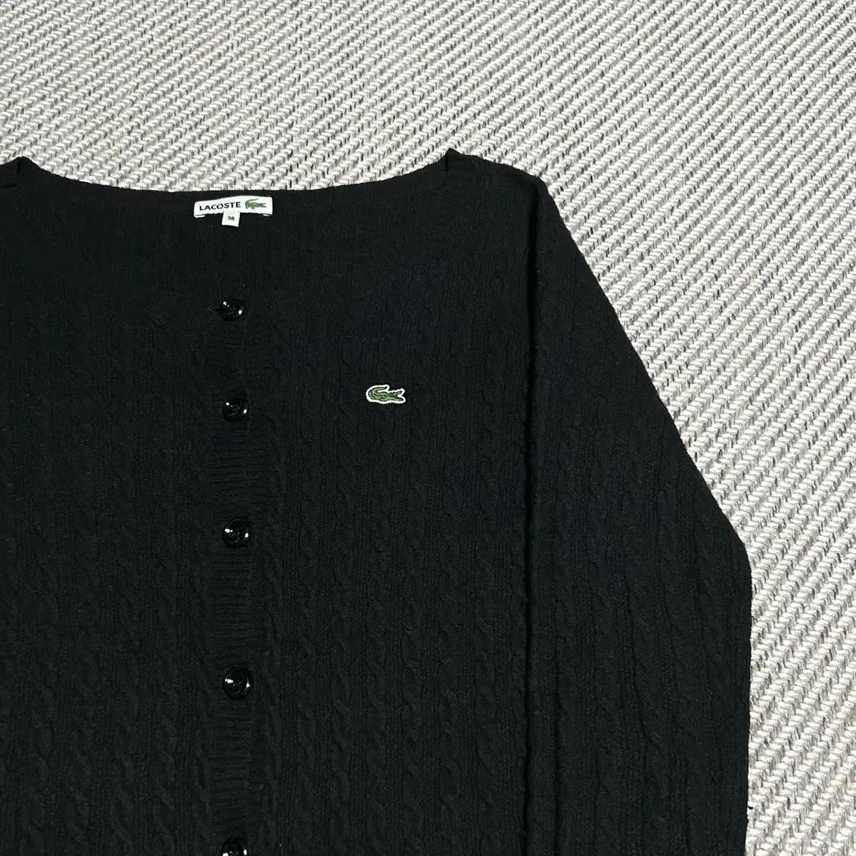 [ M ] Lacoste 라코스테 울 케이블 니트 가디건