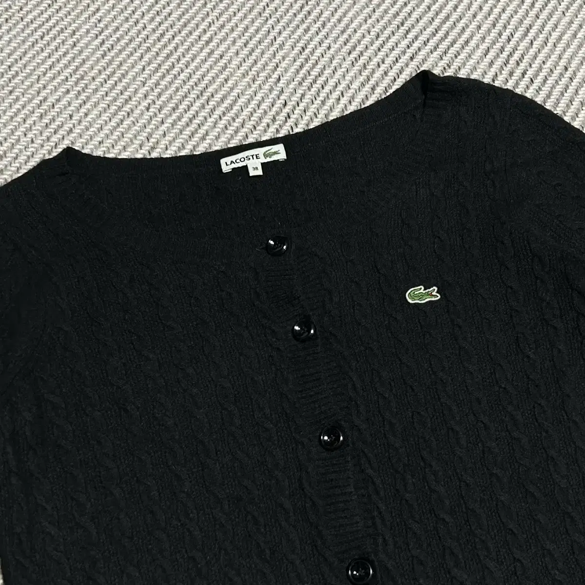 [ M ] Lacoste 라코스테 울 케이블 니트 가디건