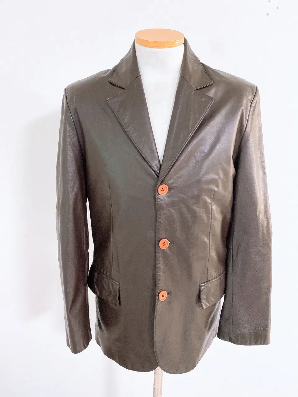 (Genuine) 100% cowhide three-button jacket (men's 95)