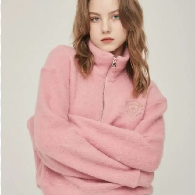 라티젠 HALF ZIP (PINK) + LY WAFFLE (white)