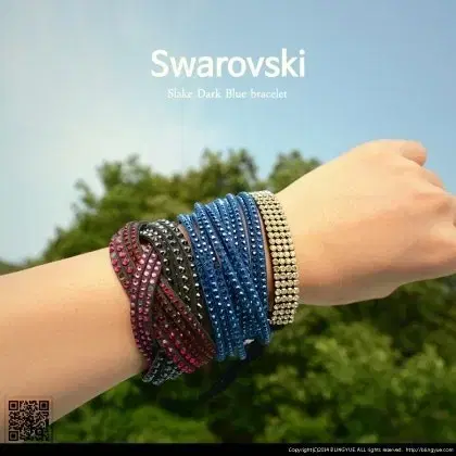 [swarovski] 스와로브스키 크리스탈 스웨이드 팔찌 2컬러