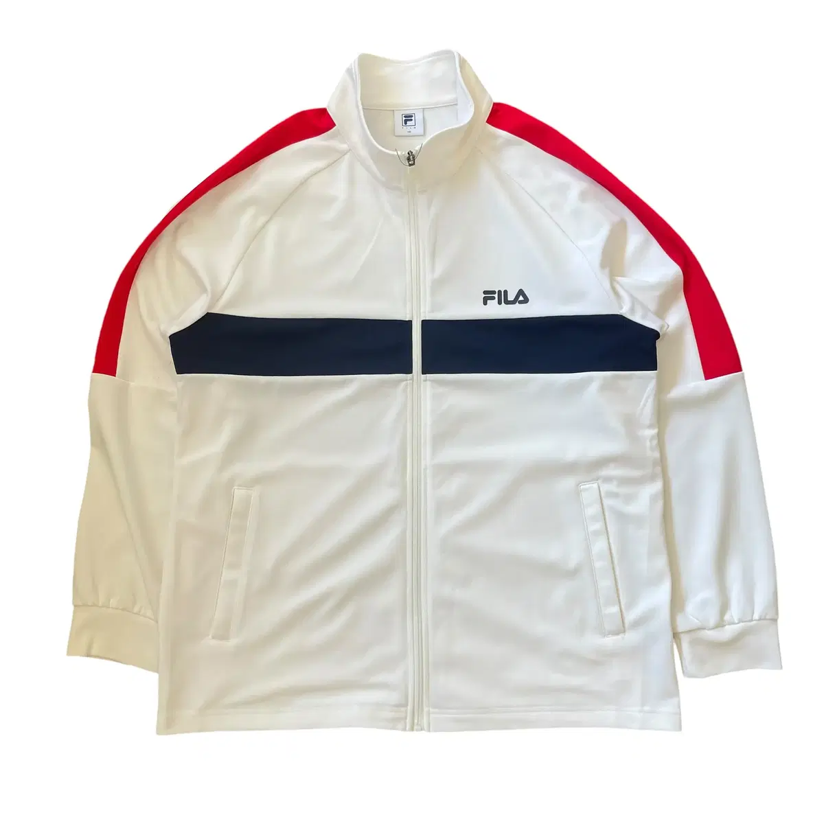 FILA 휠라 화이트 배색 져지 트랙탑 자켓 110