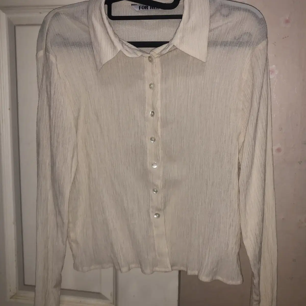 포허 CROP PLEATED SHIRTS (BEIGE)