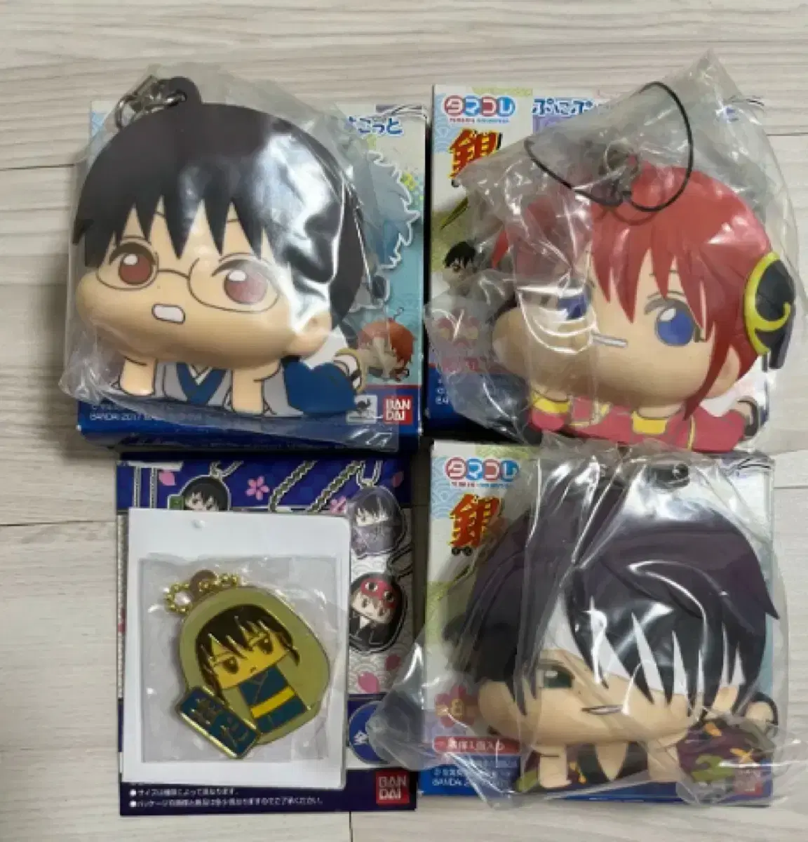 Gintama Shinpachi Kagura Katsura Takasugi Funifuni Metal keyring in bulk